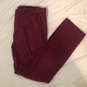 Men’s Slim Fit Burgundy Pants